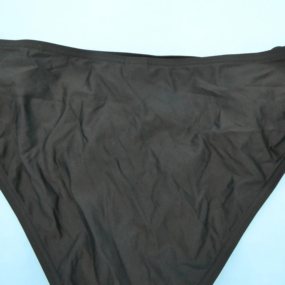 Lascana Sz 4 Black Hipster Bikini Bottom Ruffle Side Tie Swim Beach Swimwear New